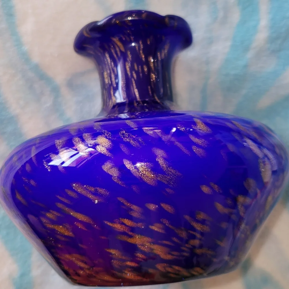 Vase Cobalt Blue and Gold